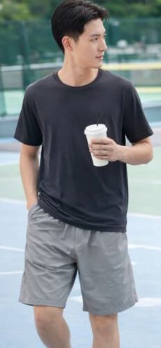 27涼感抗UV圓領上衣（冰咖啡紗機能款）