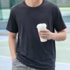 27涼感抗UV圓領上衣（冰咖啡紗機能款）